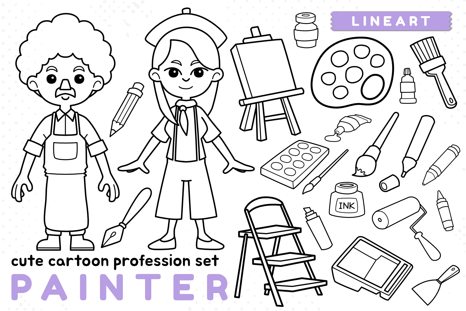 Cute Profession Set Painter by arsansp on Dribbble