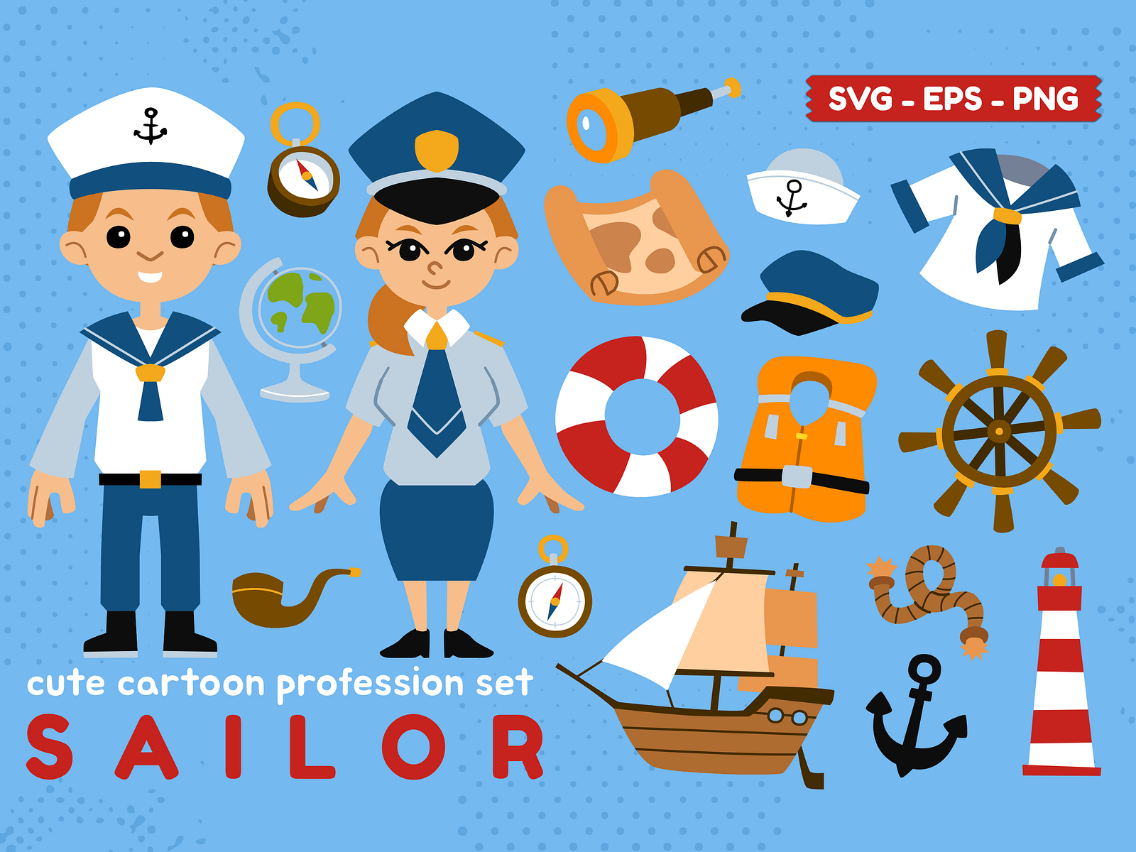 Cute Profession Set Sailor by arsansp on Dribbble