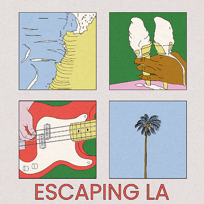 Escaping LA - unused album artwork album cover artwork illustration indie music realistic