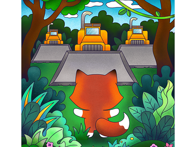 In the Rainforest design fox illustration rainforest vector
