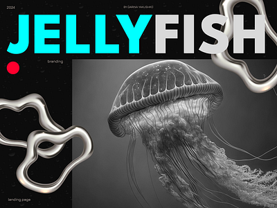 Branding Jellyfish Liquid branding design jellyfish landing landing page liquid object popular ui