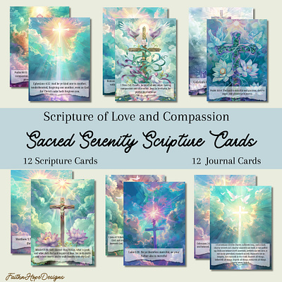 Sacred Serenity Scripture Cards clip art collage art design digital design graphic design illustration scripture cards serenity