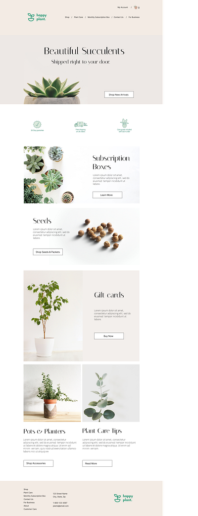 Happy Plant Mockup design layout web design