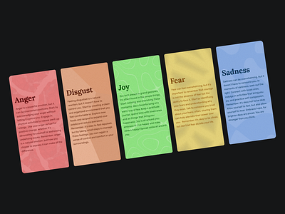 Emotions Card app app design colourtheory design flat design illustration noise printdesign ui