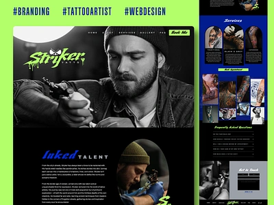 Tattoo Artist Website Template branding edgy portfolio tattoo tattooartist template webdesign website