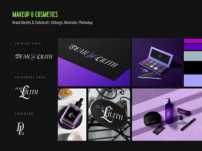 Gothic Makeup Brand Identity branding cosmetics edgy gothic logo makeup packaging