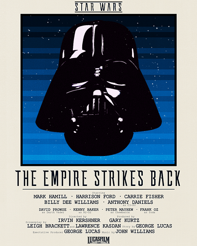 'The Empire Strikes Back' Movie Poster art design graphic design illustration movie poster star wars