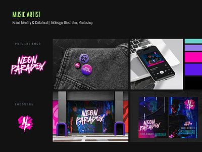 Music Artist Brand Identity brandidentity branding cyberpunk edgy edm logo musicartist neon rockband