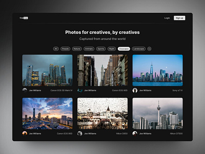 Gallery website for photographers and creatives. daily ui figma framer design framer development landing page responsiveness ui website design