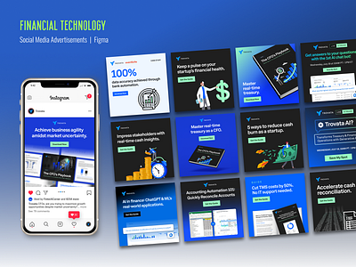 Financial Tech Social Ad Graphics ads advertisements branding design financialtech graphics socialmedia