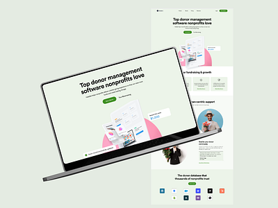 Donor Management Saas Landing Page animation case study dashboard design 2024 graphic design illustration inspiration landing page mockup portfolio saas ui ux webflow