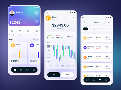 Crypto Trading App app app design blockchain crypto crypto app crypto exchange crypto wallet cryptocurrency design fintech investment mobile trading ui uiux user experience ux wallet