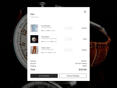 Shopping cart add add to cart bag cart color continue shopping description design exploration ecommerce figma minus plus price product product design shopping cart size ui ux web design