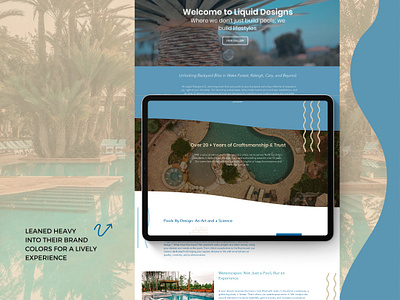 Website Design Case: Liquid Designs LLC branding case study cool websites general contractor graphic design pool website ui ux website design