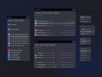 Command Palette Exploration commandpalette cyber cybersecurity design product ui ux