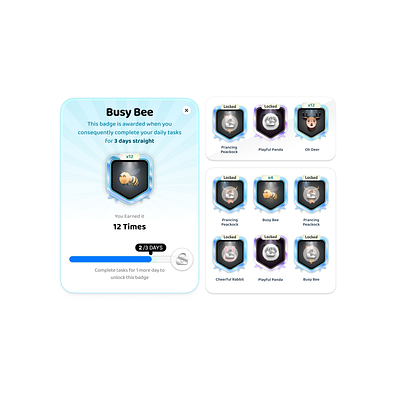 Badge design 3d badge badges illustration ios kids app lightmode mobile app modal