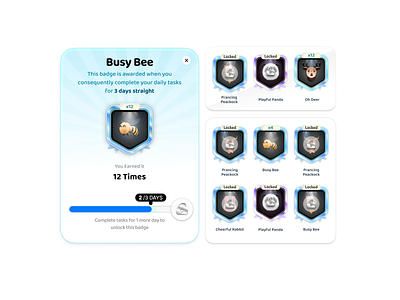 Badge design 3d badge badges illustration ios kids app lightmode mobile app modal