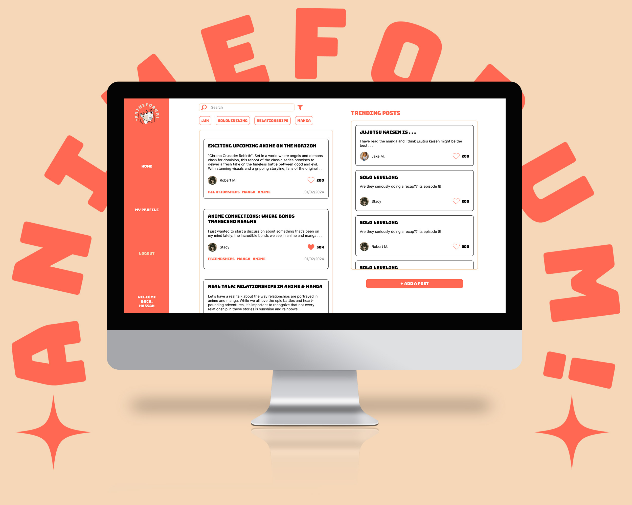 ANIMEFORUM! - AN ANIME SOCIAL MEDIA APPLICATION branding graphic design logo research ui ux