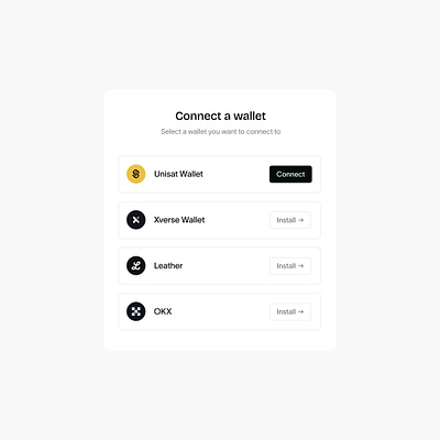 Connect a wallet - Light and Dark Theme card design product design ui ui card ux design wallet