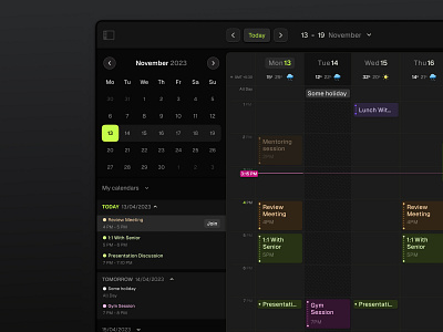 Calendar Dark mode calendar darkmode date picker elegant minimal webapp