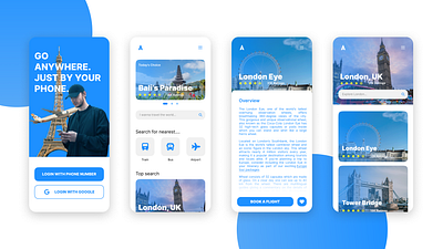 mobile app design for a travel booking service app branding design graphic design illustration typography ui ux