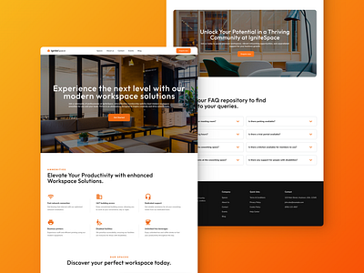 Coworking space website mockup clean concept coworking space figma design minimalistic modern remote work uiux web development webflow workspace