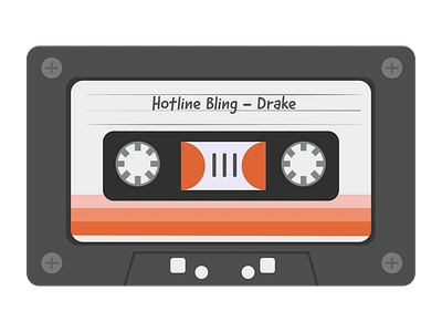 Cassette Tape cassette tape drake graphic design hotline bling retro sticker vector