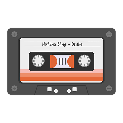 Cassette Tape cassette tape drake graphic design hotline bling retro sticker vector