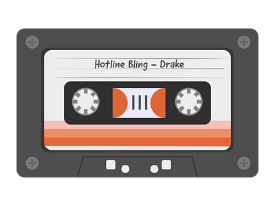 Cassette Tape cassette tape drake graphic design hotline bling retro sticker vector