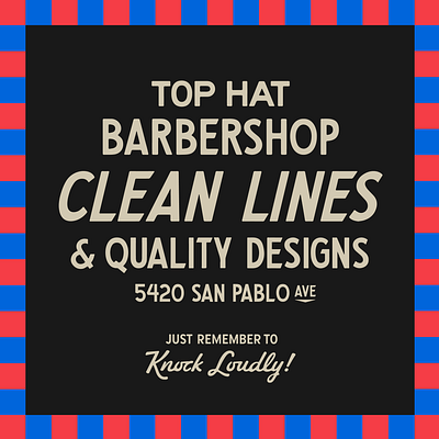 Top Hat Barbershop Type Lockup branding graphic design handlettering illustration letterform letterforms lockup logo typogaphy vintage