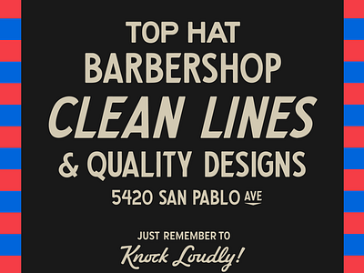 Top Hat Barbershop Type Lockup branding graphic design handlettering illustration letterform letterforms lockup logo typogaphy vintage