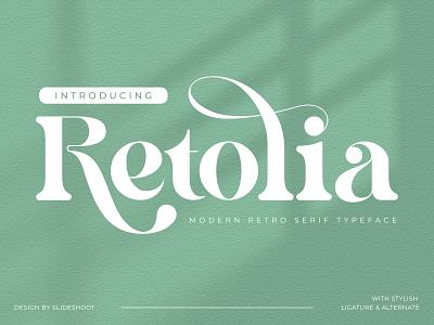 Retolia - Retro Serif Font branding design fashion font ligature logo type lowercase modern retro serif typeface typography uppercase