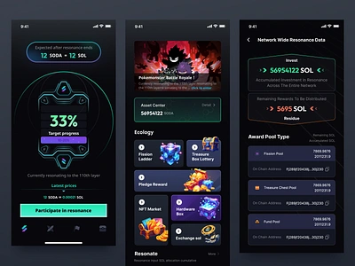 Blockchain SODA Product Event Home Page blockchain card fission ladder game green nft market ui wallet 插图 黑色