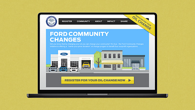 Ford Community Changes Campaign Website car colorful design flat ford graphic design illustration ui web design