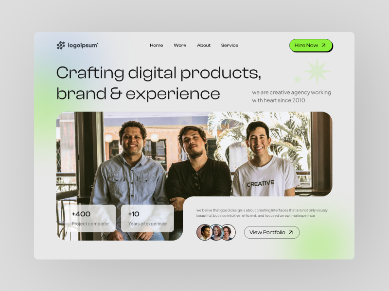 UI Exploration - Creative Agency Hero Section design portfolio ui uidesign