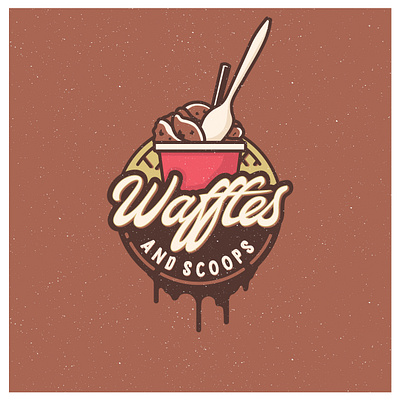 WAFFLES ICE CREAM LOGO DESIGN chocolate design icecream logo waffle