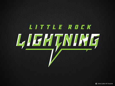 Little Rock Lightning Wordmark basketball logo lightning little rock sports branding tbl the basketball league wordmark