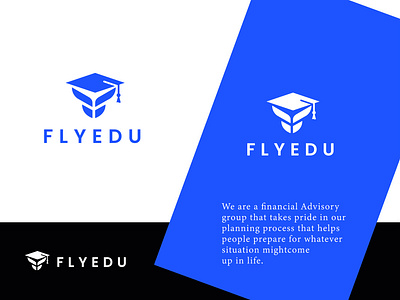 Flyedu logo. Education logo with graduation and wing. cap college education logo fly gratuation learning logo des logo design school student study university wing