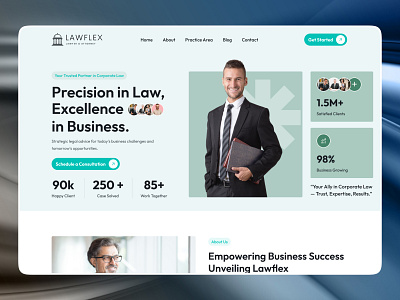 Corporate Lawyer | Law Firm Landing Page advocate attorney consultancy corporate lawyer fleexstudio justice landing page law firm law website lawyer legal advisor legal services legal support uiux web design website design
