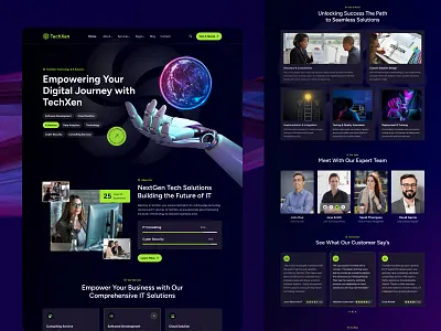 IT Solutions & Technology Landing Page Design fleexstudio gradient it it partner it solution landing page minimal softwaredevelopment technology website trending ui design uiux uiux design web design webdevelopment website design