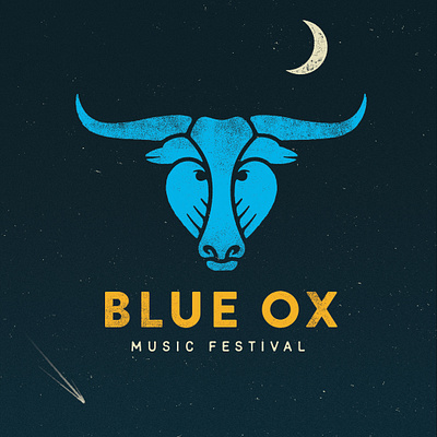 Blue Ox Music Festival animal bird branding bull design graphic design icon illustration logo music music festival ox texture type vector