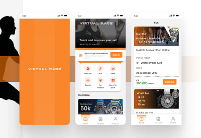 Virtual Race Mobile Apps ecomerce mobile apps mobile design sport ui design ux design