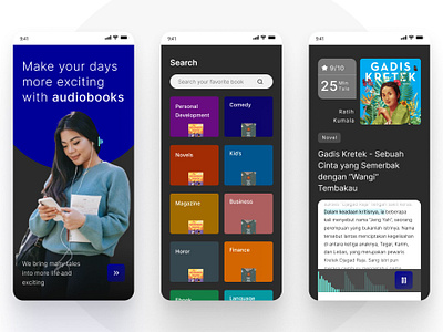Audio Book Mobile Apps design graphic design mobileapps ui design uiuxdesign