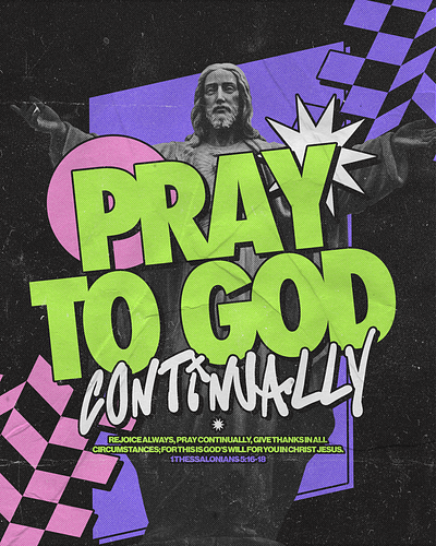 Pray to God Continually | Christian Poster christian