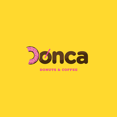 Donca Donuts & Coffee branding coffee design donuts graphic design identity illustration logo type vector wordmark