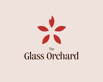 The Glass Orchard apple badge branding design fire flame graphic design icon identity illustration logo seed type vector