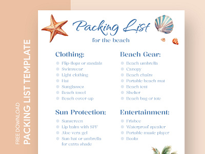 Packing List for The Beach Free Google Docs Template beach beach packing list checklist docs free beach packing list template free google docs templates free packing list template free template free template google docs google google docs list packing packing list for the beach template to do list todolist vacation