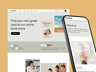 Readster - Book Website Template author book book shop book store books clean design e books ecommerce hero madeinwebflow madewithwebflow modern online books webflow