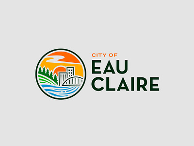 City of Eau Claire badge branding city design graphic design identity illustration logo nature rebrand town type vector