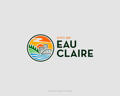 City of Eau Claire badge branding city design graphic design identity illustration logo nature rebrand town type vector